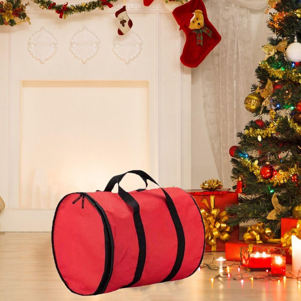 Round Christmas Storage Bag Red Christmas Light Bag Christmas String Lights Storage Bag  Tree Light