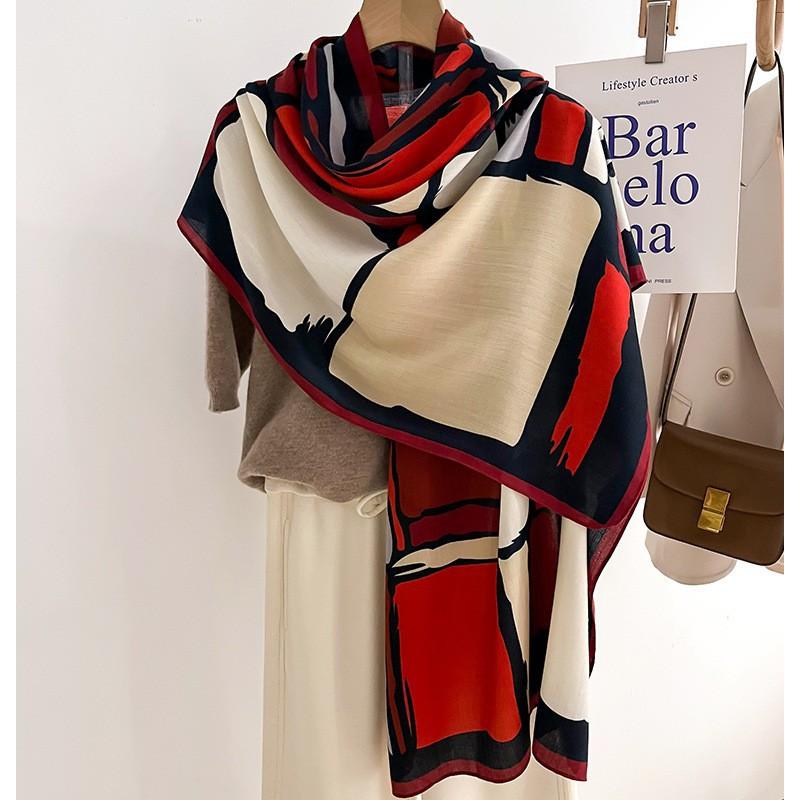 Modischer Blumen-Damenschal, dünn, atmungsaktiv, weich, gemütlich, Schal, Frühling, Sommer, winddicht, Sonnenschutz, Reiseschal für Frauen