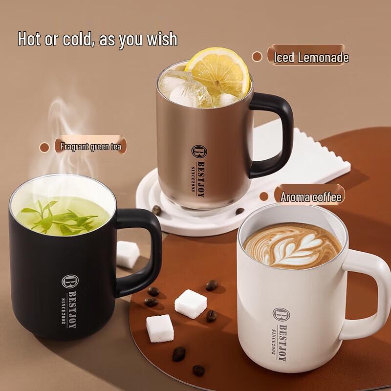 Fuguang Ceramic Lined Insulated Mug with Handle & Tea Infuser