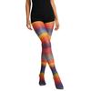 Dopamine Personality Rainbow Socks Gradual Change Stockings Japanese Thin Personality Striped Pantyhose Party Stockings