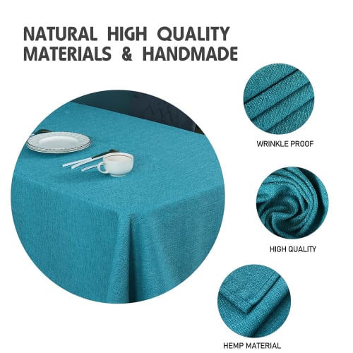 SEASHORE TREE Stylish Tablecloth, 140x180cm, Hemp-like Fabric, Dining Table Mat, Table Protection, Water-Repellent, Waterproof, Thick, Solid Color, Wa
