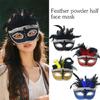 Stylish Feathered Accented Face Cover For Halloween Cosplay Event Lightweight Halloween Party Accessories