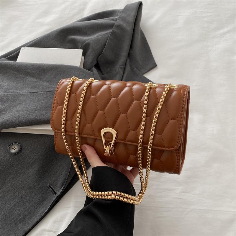 Bags Niche New Crossbody Women's Bag Genuine Leather Popular Autumn and Winter High-value Small Fragrance Style Light Luxury Small Bag Women