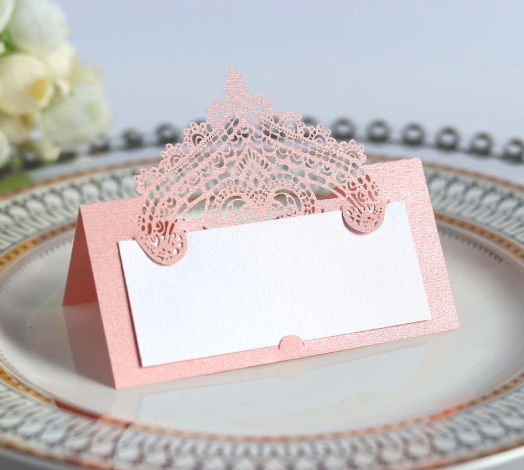 Lace Seat Card Laser Hollow Festival Handwritten Card Wedding Seat Card Name Card Table Number Stand Wedding Decoration Table