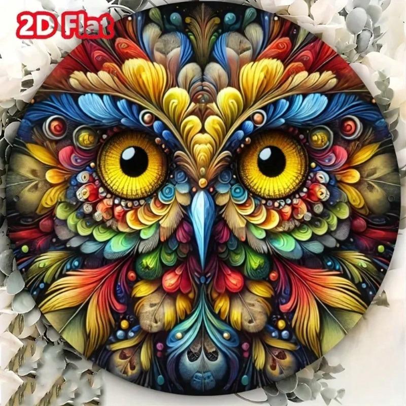 Owl Wall Art Metal Home Decor Indoor Outdoor Painting Iron Canvas