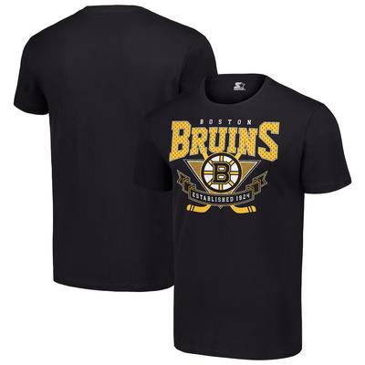 Boston Bruins Starter Teamlogo Grafisch T-shirt Korte Mouwen Zomer Shirt Comfortabel Ademend Retro Oversized Streetwear