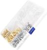 ZOYUBS Kiboshi Terminal Set, 400 Pieces, Gold Plated, Silver Plated, Round Type, Sleeve Set,