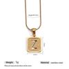 Stainless Steel Electroplated 26-Letter Pendant Necklace with Round Snake Chain