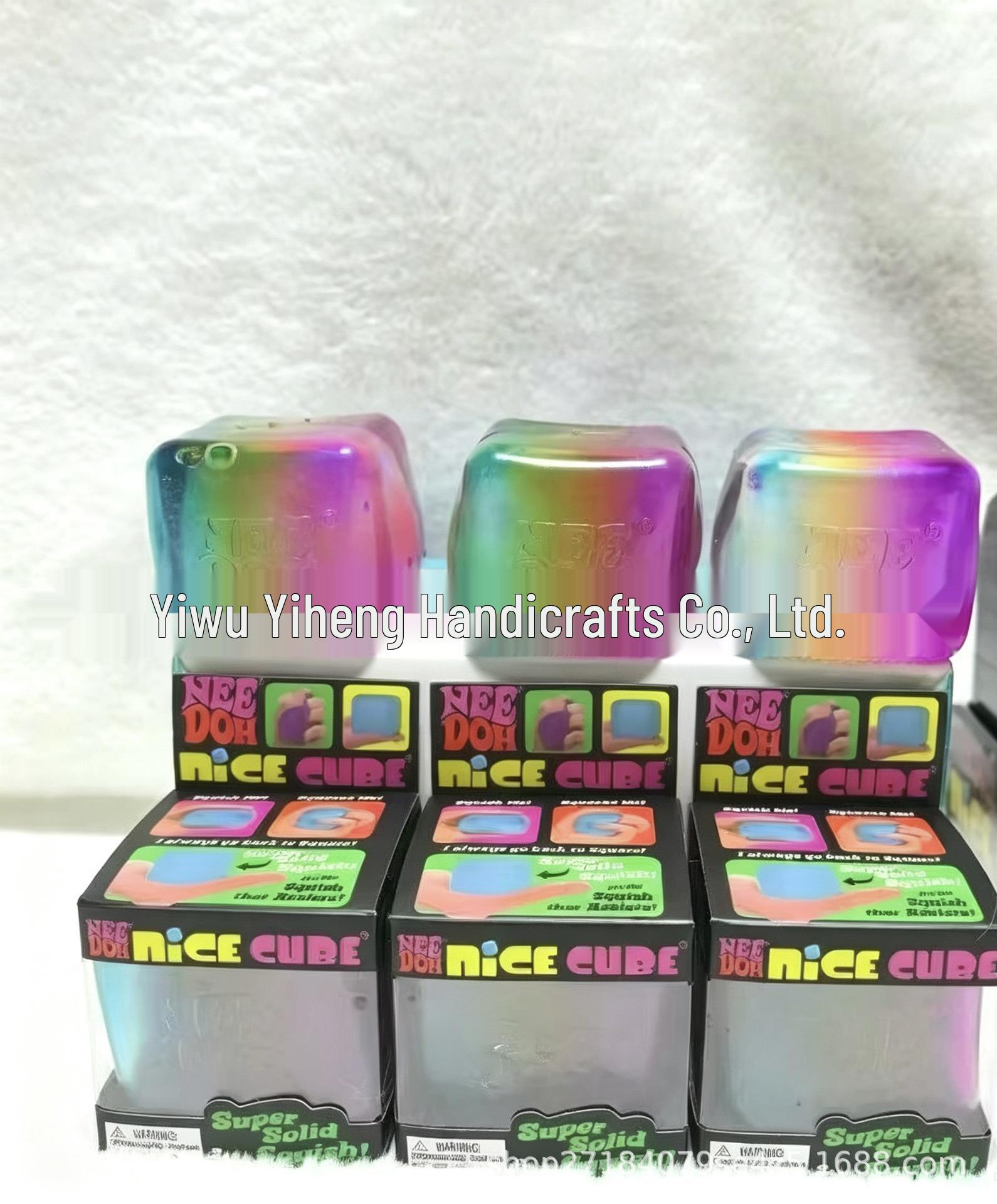 Creative Needoh Rainbow Ice Cube Stress Toy - Slow Rebound Decompression