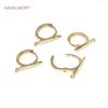 Trendy 14K Gold Plated Hoop Earrings Hooks Clasps Fittings Brass Metal DIY Tassel Earring Making Findings Supplies