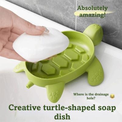 Plastic Drain Soap Holder Box Cute Soap Holder Simple Turtles Shape Soap Box Bathroom Shower
