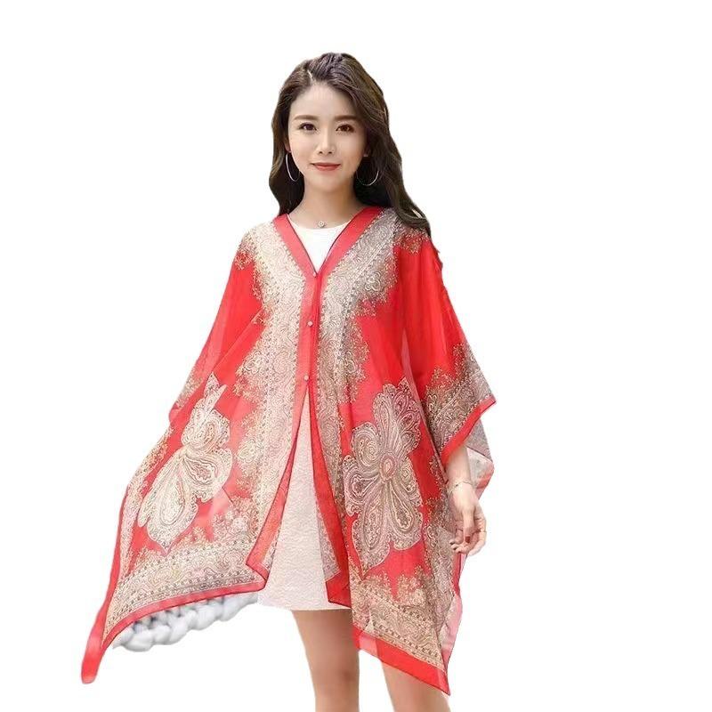 Women Summer Chiffon Sunscreen Shawl Outdoor Driving Cycling Sun Protection Scarf