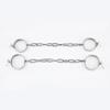 Stainless Steel Oval Handcuffs Wrist Ankle Cuffs Bondage Lock Slave Wear BDSM Restraint Harness Sex Toys Detachable Chain