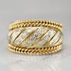 Old Money Style Hollow Wax Inlaid Zircon Twist Lock Edge Design Ring