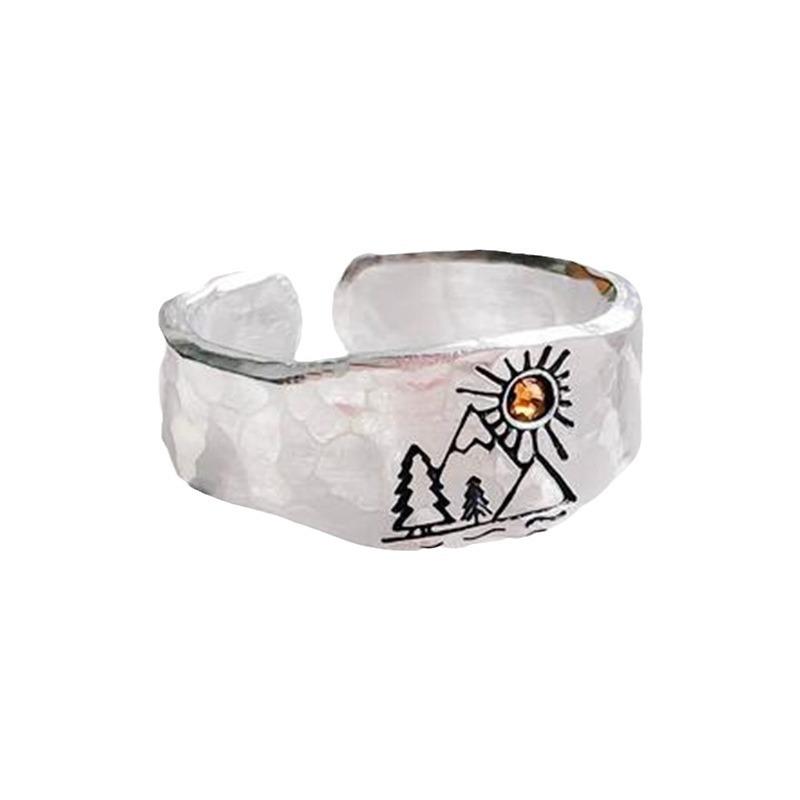 

Vintage Sunset Valley Ring For Women Men Silver Color Punk Gothic Ring Unisex Accessories Handmade Designer Lover Gift resizable