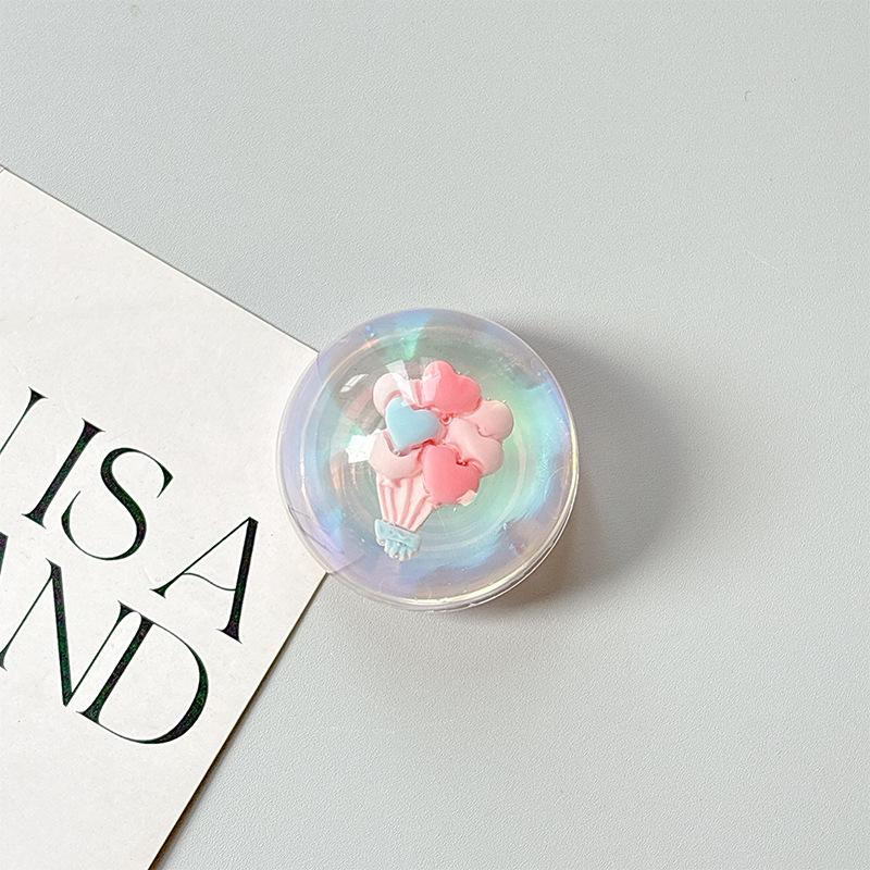 Wind Girl Heart Dream Bear Transparent Airbag Mobile Phone Holder Paste Desktop Watching Drama Support