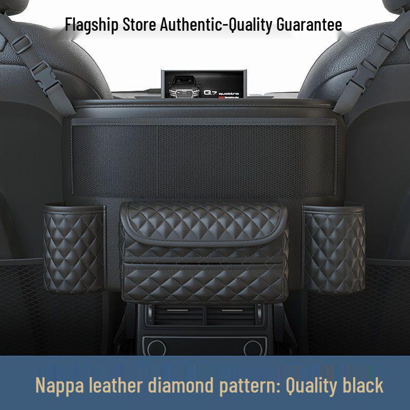 Car Seat Back Organizer & Trunk Storage Bag with Tissue Holder