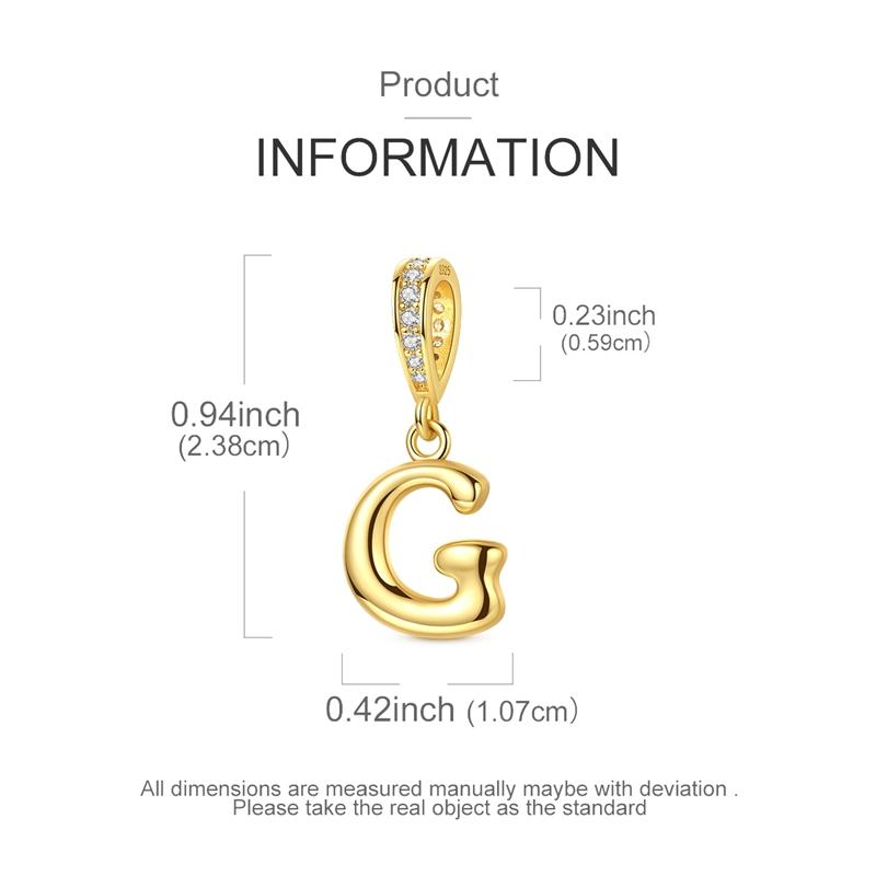 Copper Golden Letter G Charms Fit Original Bracelet Making Gift For Woman Jewelry Diy Fashion Pendant