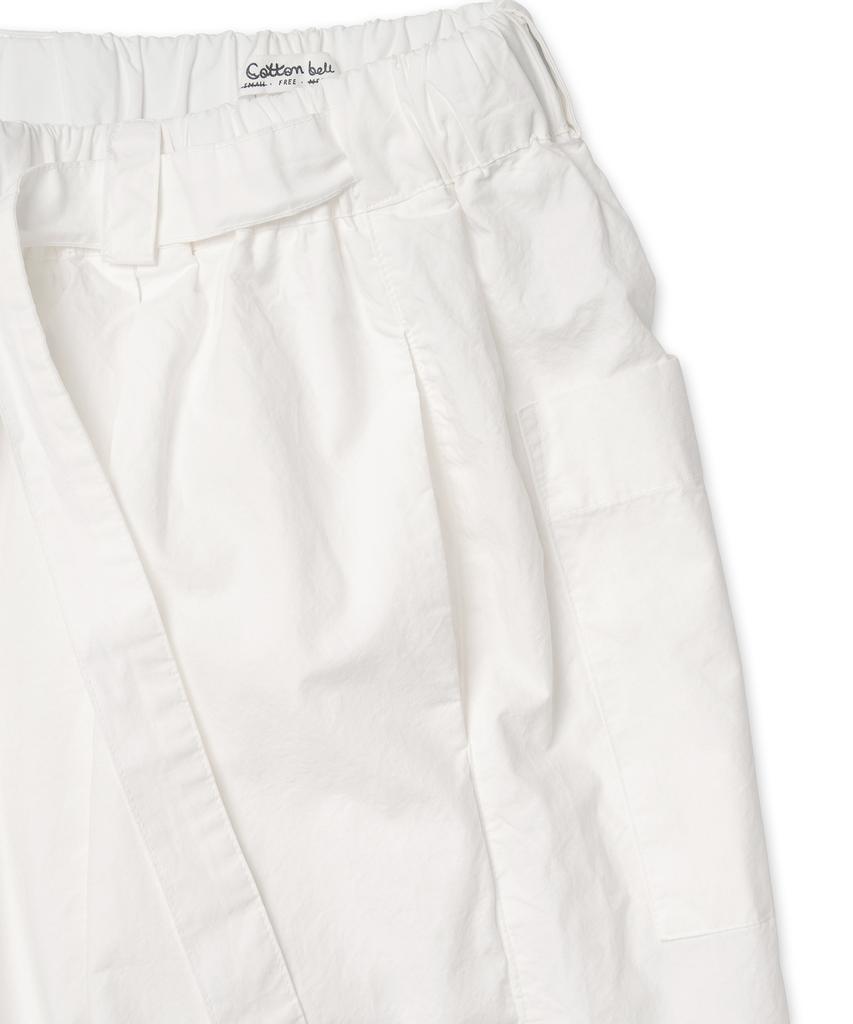 COTTON BELL Belt Cuff Wide Pants - White