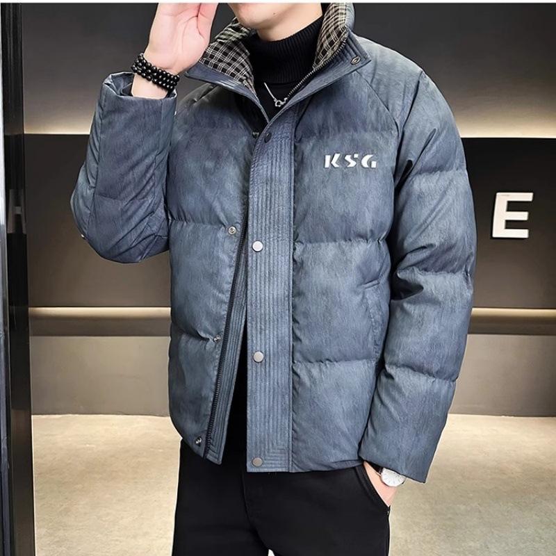 

Dirty wind men s stand-up collar down jacket winter 2025 new trend versatile handsome short cold warm jacket padded jacket 5XL тёмно-синий