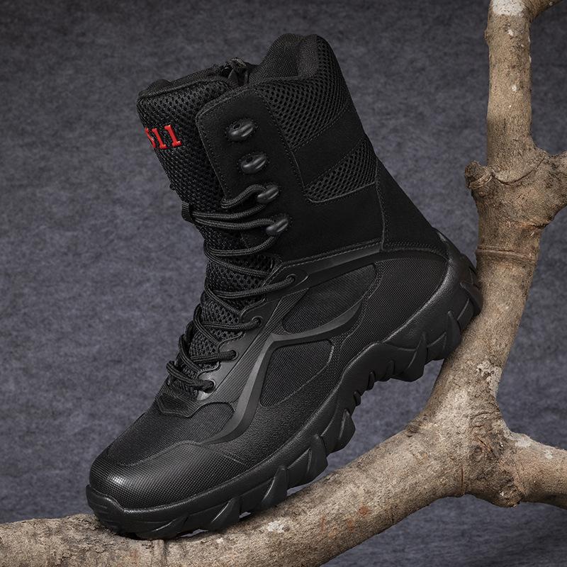 Cross48 Men s Large Military Hiking & Combat Boots - Desert Wear-Resistant Outdoor Footwear 45 чёрный