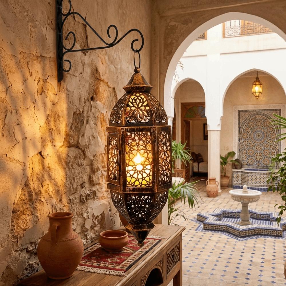Moroccan Style Vintage Hollow Candlestick Luxury Wind Lamp Candle Holder  Living Room