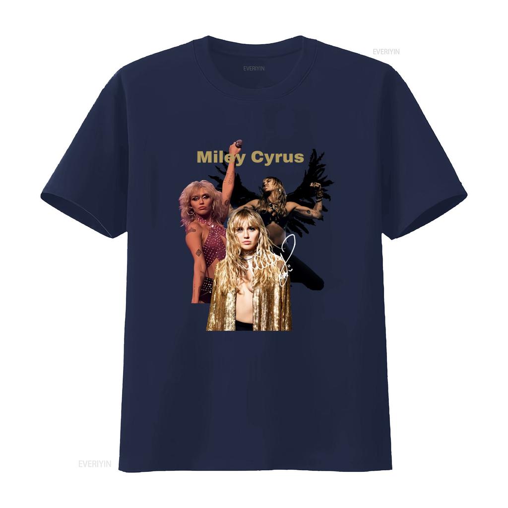 Miley Cyrus Print  Cotton T Shirt All Sizes S 5XL G188 Vintage Washed Fashion Unisex Breathable Homme Casual Graphic Streetwear