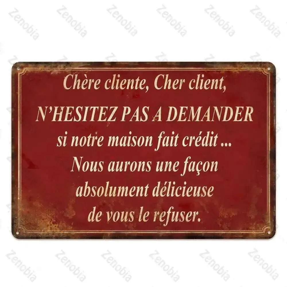 Vintage French Retro Metal Tin Sign Bar Pub Club Wall Decor Iron Painting Decorative Plate 26T0104 26T0104