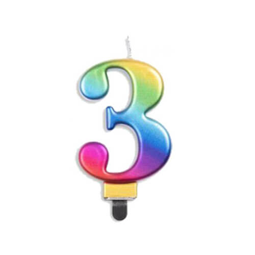Alpen Metallic Rainbow Number Candle (3)