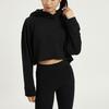 Nike Solid Color Cropped Long Sleeve Crop Top Sweatshirt for Women in Black