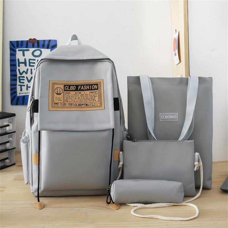 Backpack Pattern Letter Stylish Street Style Men Nylon High Schoolbag Capacity