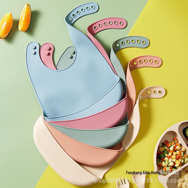 

Водонепроницаемый и маслостойкий силиконовый детский слюнявчик - 3D ультратонкий дизайн Haze Blue Small Bib