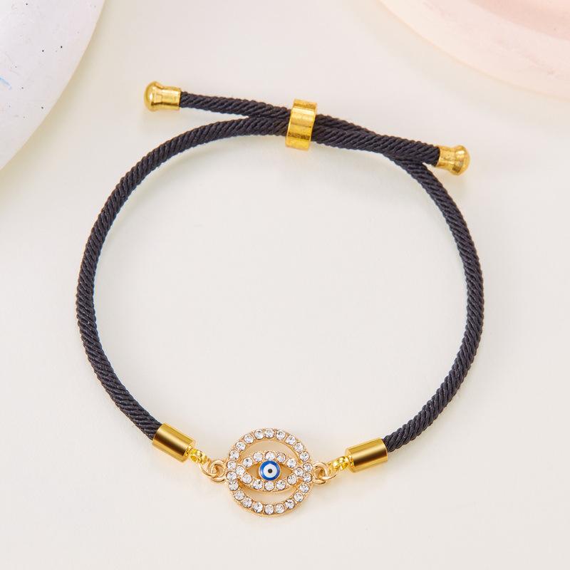 Devil's Eye Bracelet: Adjustable Drawstring with Alloy Pendant