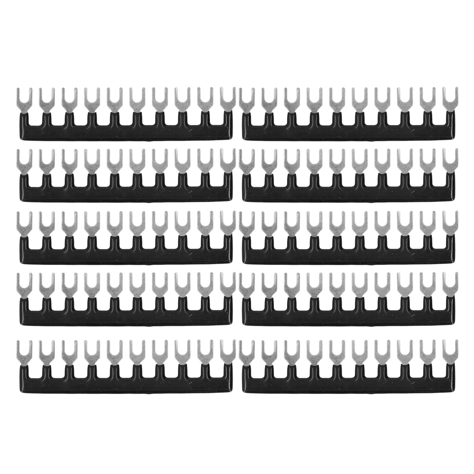 

10 шт. Роз’ємний термінал, 8-позиційний блок бар’єрних смуг із смугою з попередньо ізольованою напругою 400 В 15 А, чорний