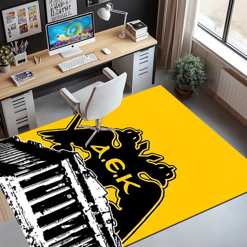 AEK Athens FC Pattern Rug, Indoor/Outdoor Mat, for Picnic, Gameroom, Bedroom, Office, Living Room, Home Decor Carpet, Birthday Gift