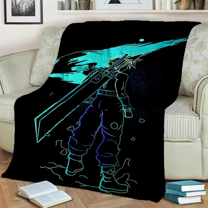 3D Final Fantasy Game Gamer FF14 HD Blanket,Soft Throw Blanket for Home Bedroom Bed Sofa Picnic Travel Office Cover Blanket Kids