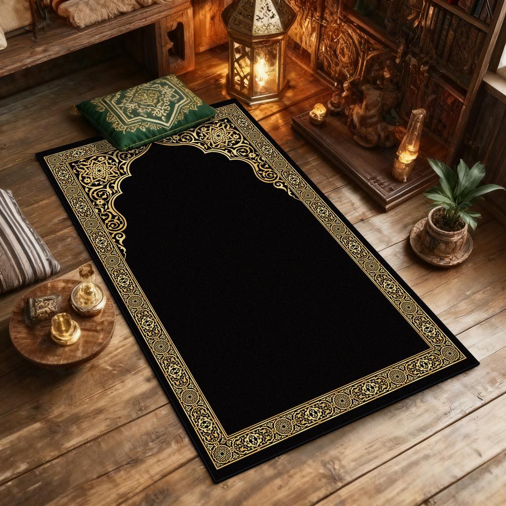 Religious Culture Prayer Floor Mat Islam Style Home Prayer Room Area Washable Antiskid Mats Art Decoration Aesthetic Rug Musalla
