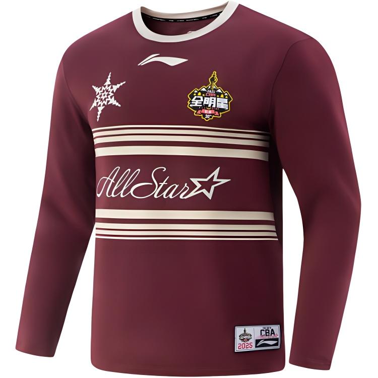 

Li Ning Баскетбольная Серия Спорт Повседневный Простой Надпись Круглый Вырез Пуловер Футболка с Длинным Рукавом Мужские Топы Темно-Бордовый AHSVA49-2 L