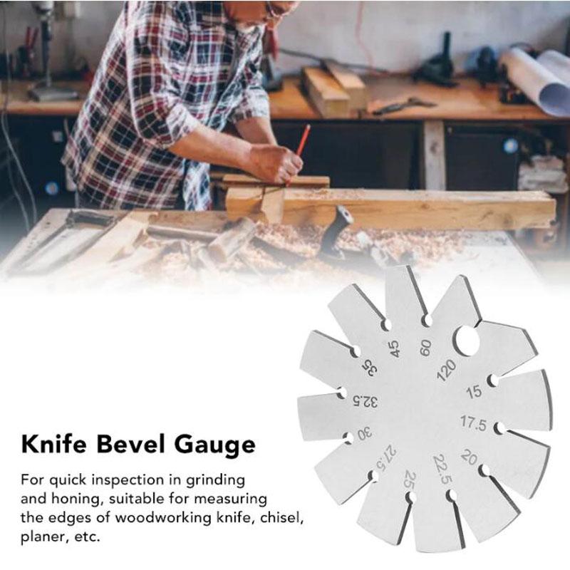 Bevel Angle Gauge Stainless Steel Oblique Edges Protractor for Knife Blade Measuring 15-120 Degree Knife Bevel Gauge