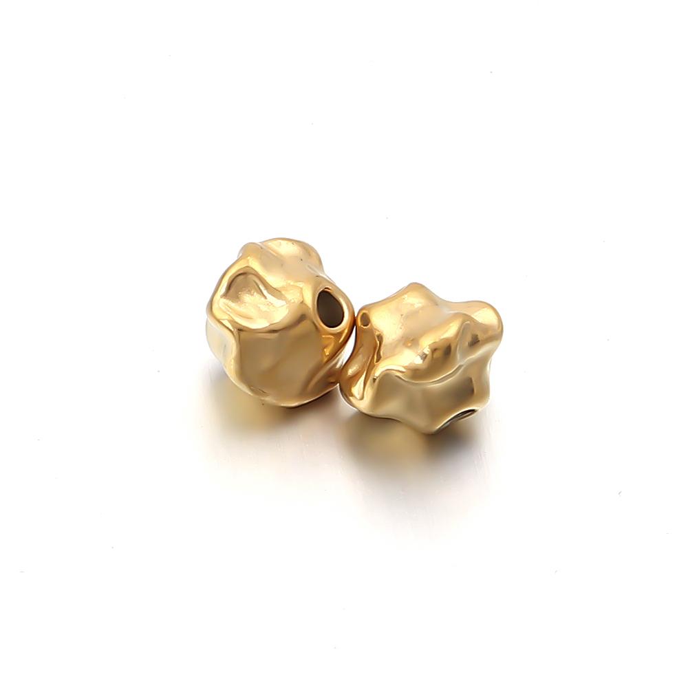 5-10pcs Irregular Gold Color Stainless Steel Beads for Jewelry Making Meteorite Beads Spacer Beads DIY Bracelet Necklace