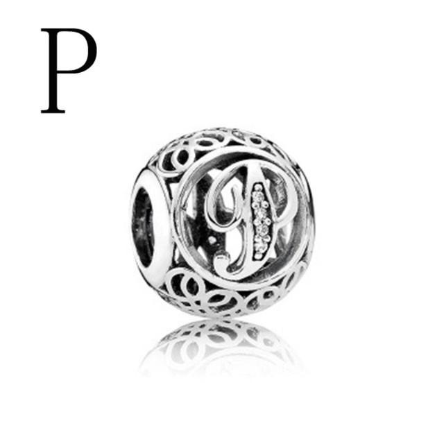 New Authentic Letter Shape A To Z Beads Charm Fit Original Fashion Bracelet Diy Accessories Jewelry For Women