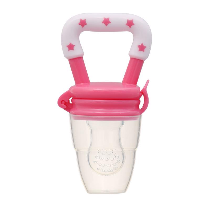 Silikon Baby Obst- & Gemüse-Beißring Schnuller mit fröhlicher Biss-Tasche