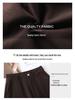 Premium Coffee Wool Wide-Leg Women's Pants - New 2025 Autumn/Winter High-Waisted Slimming Loose Fit, Plus Velvet Thick Straight-Leg.