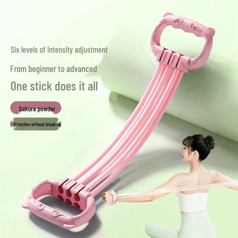8-Shape Adjustable Yoga Resistance Band for Women - Back, Shoulder, and Stretching Fitness Equipment