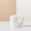 Personalized Mermaid Scale Relief Ceramic Cup Student Water Cup Gradient Mug High Temperature Resistant Office Cup Souvenir Gift