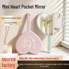 Mini Heart-Shaped Portable HD Travel Makeup Mirror with Logo Print Option 