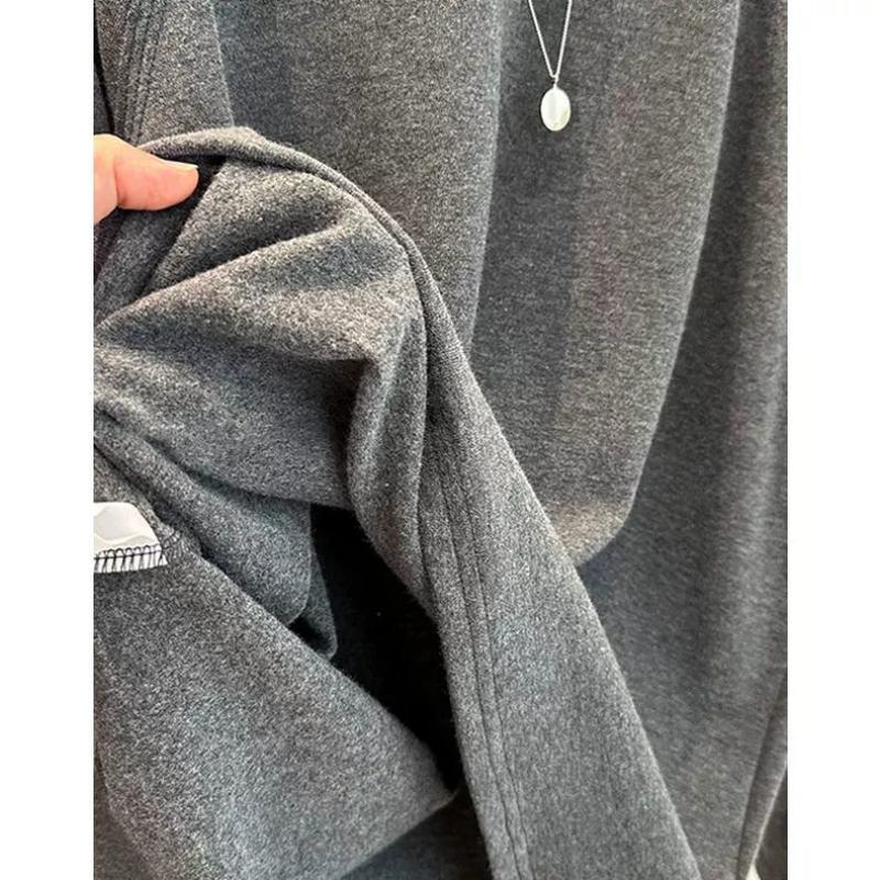 German Velvet Spliced Cuff Buttons Brushed Long-sleeved T-shirt Women's Autumn and Winter Thickened Bottoming Top
