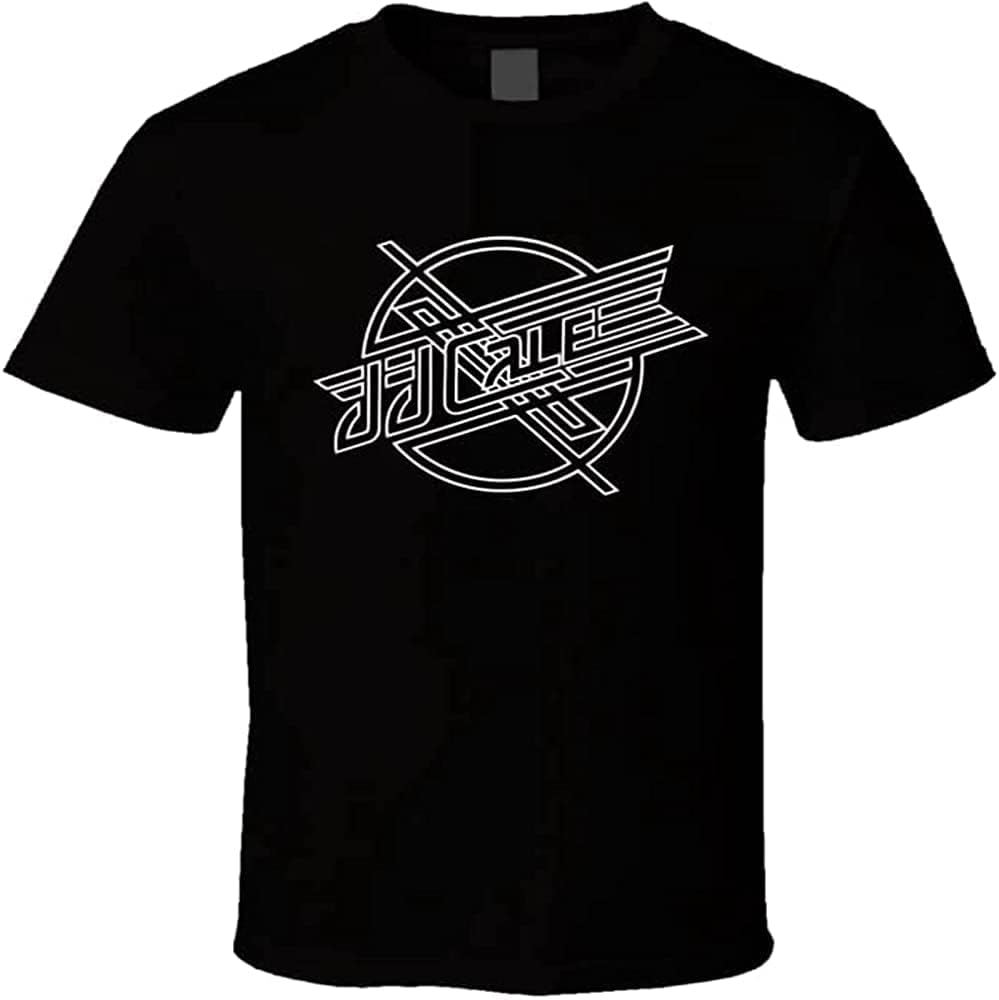 JJ Cale Guitaris Tribute Logo Shirt Black White Tshirt Men's