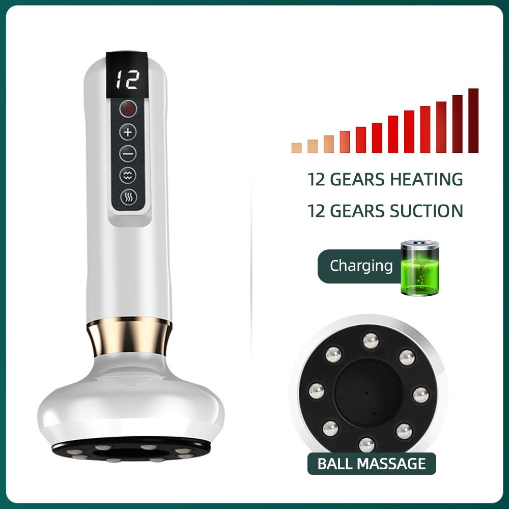 

Electric Vacuum Cupping Massager Chinese Guasha Anti Cellulite Beauty Health Scraping Fat Burning Slimming 12 Gear Cupping белый
