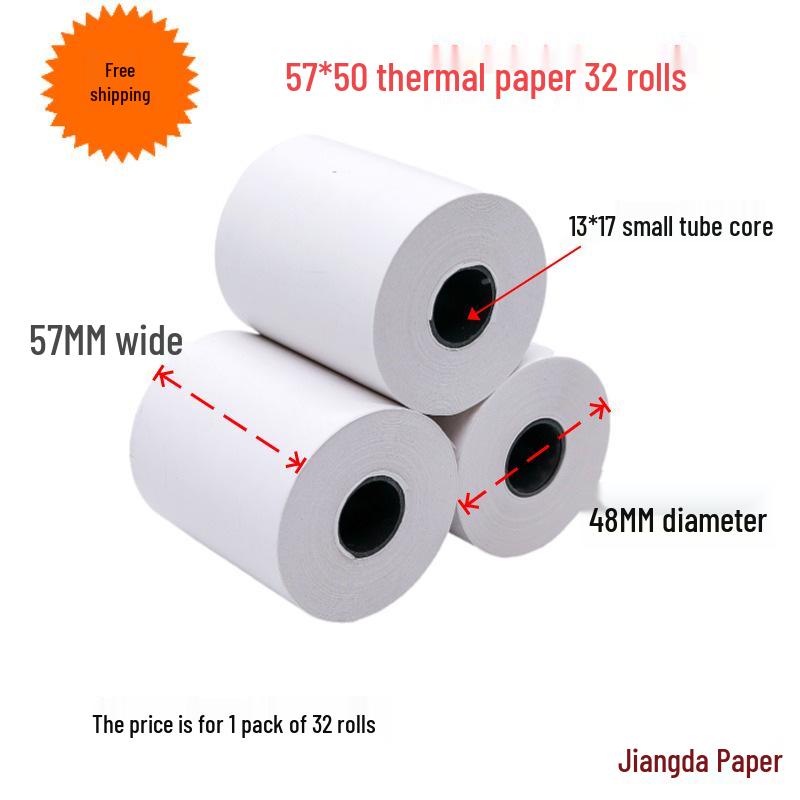 Enhanced Thermal Receipt Paper 80x60mm, 80x50mm - Kitchen-Grade, Waterproof, Tear-Resistant, Ideal for Delivery and Catering Printing.